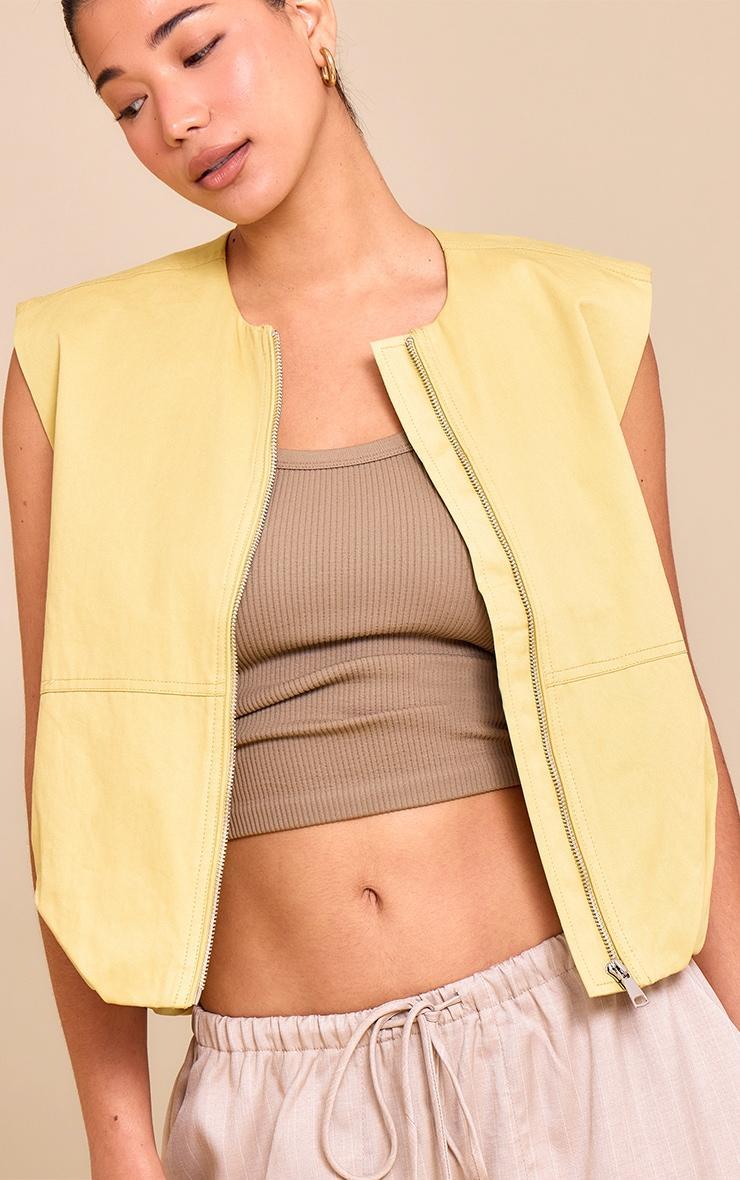 Olive Zip Up Utility Vest Product Image