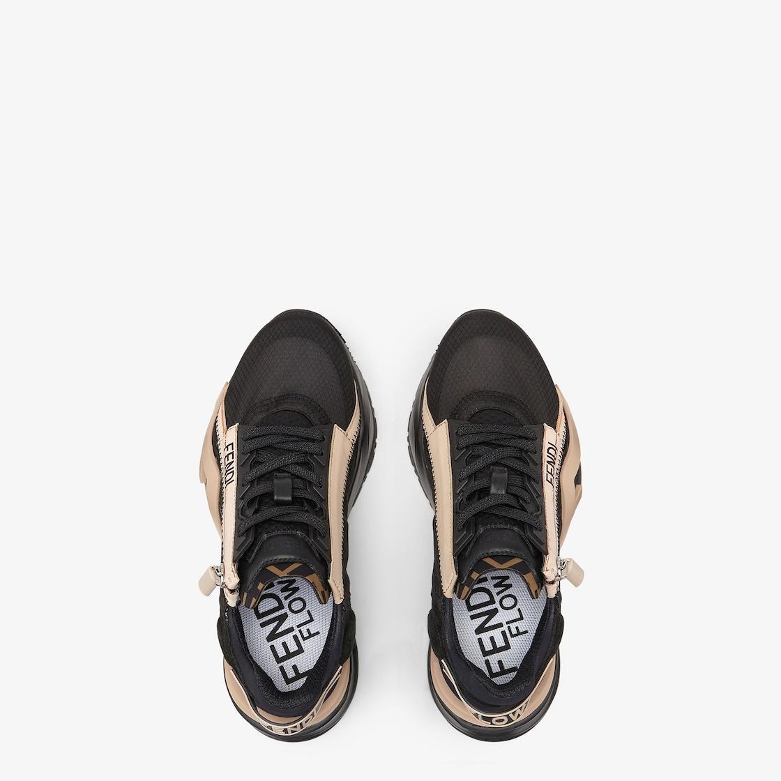 Fendi FlowBlack nylon and suede low-tops Product Image