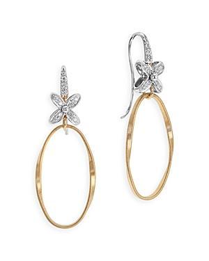 Marco Bicego 18K White & Yellow Gold Marrakech Onde Diamond Flower Drop Earrings Product Image