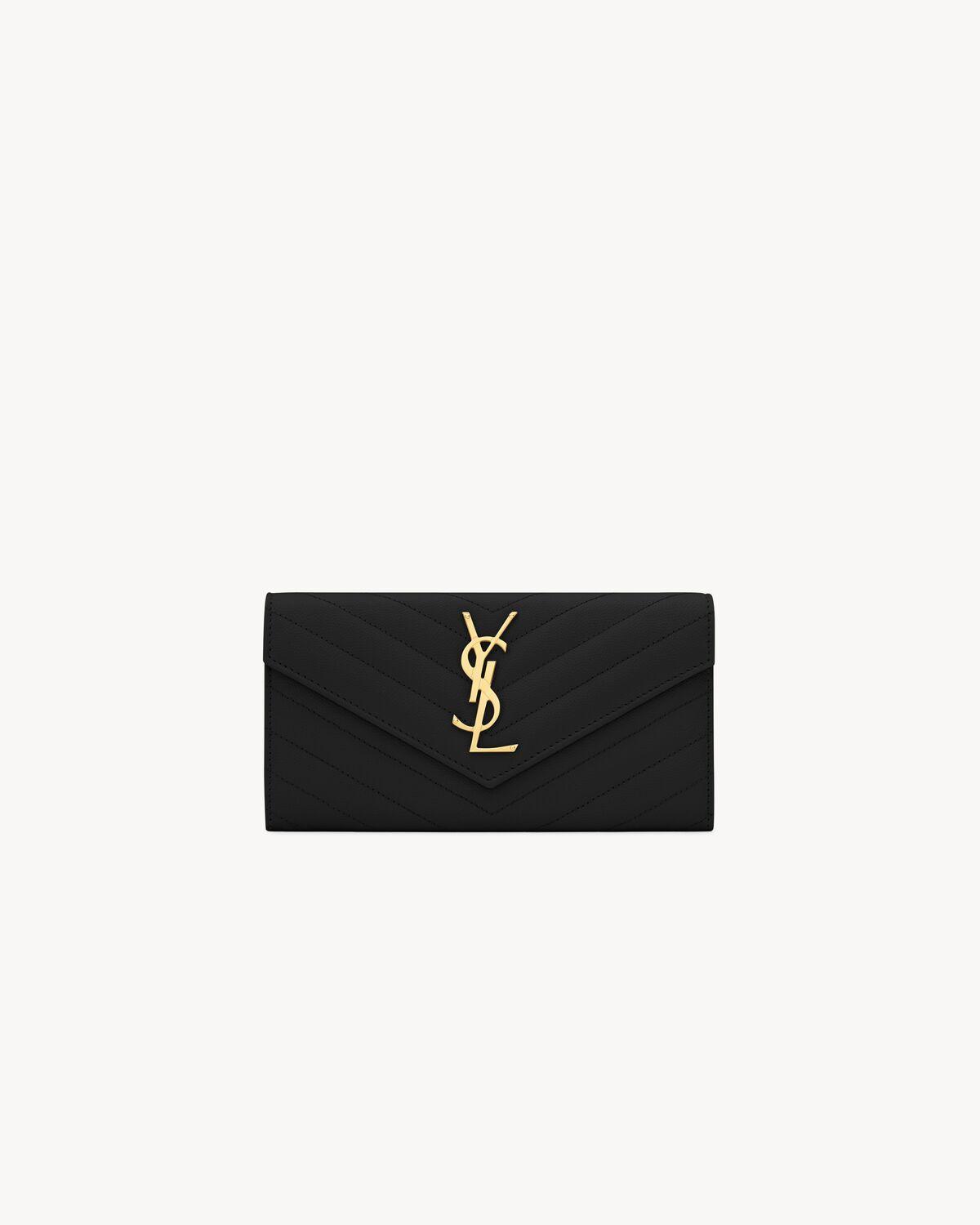 CASSANDRE MATELASSÉ large flap wallet in grain de poudre leather | Saint Laurent | YSL.com Product Image