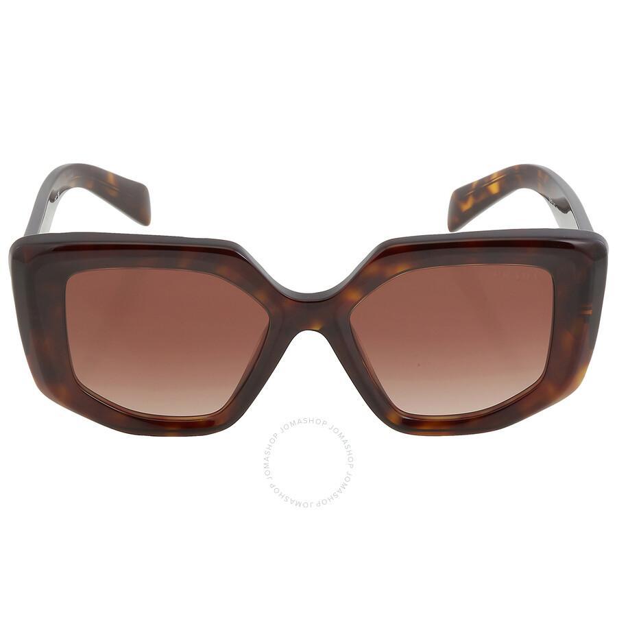 PRADA Brown Gradient Irregular Ladies Sunglasses Pr 14zs 2au6s1 50 In Brown / Tortoise Product Image