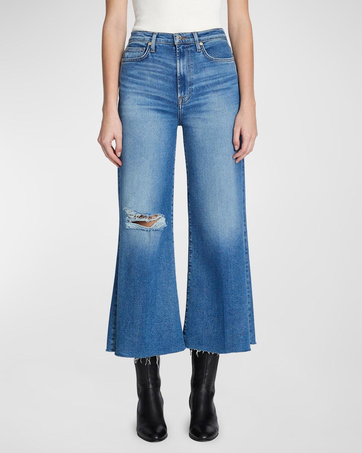 Wide-Leg Cropped Comfort Stretch Jeans Product Image