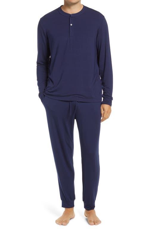 Eberjey Henry Long PJ Set Coastal Blue M Product Image