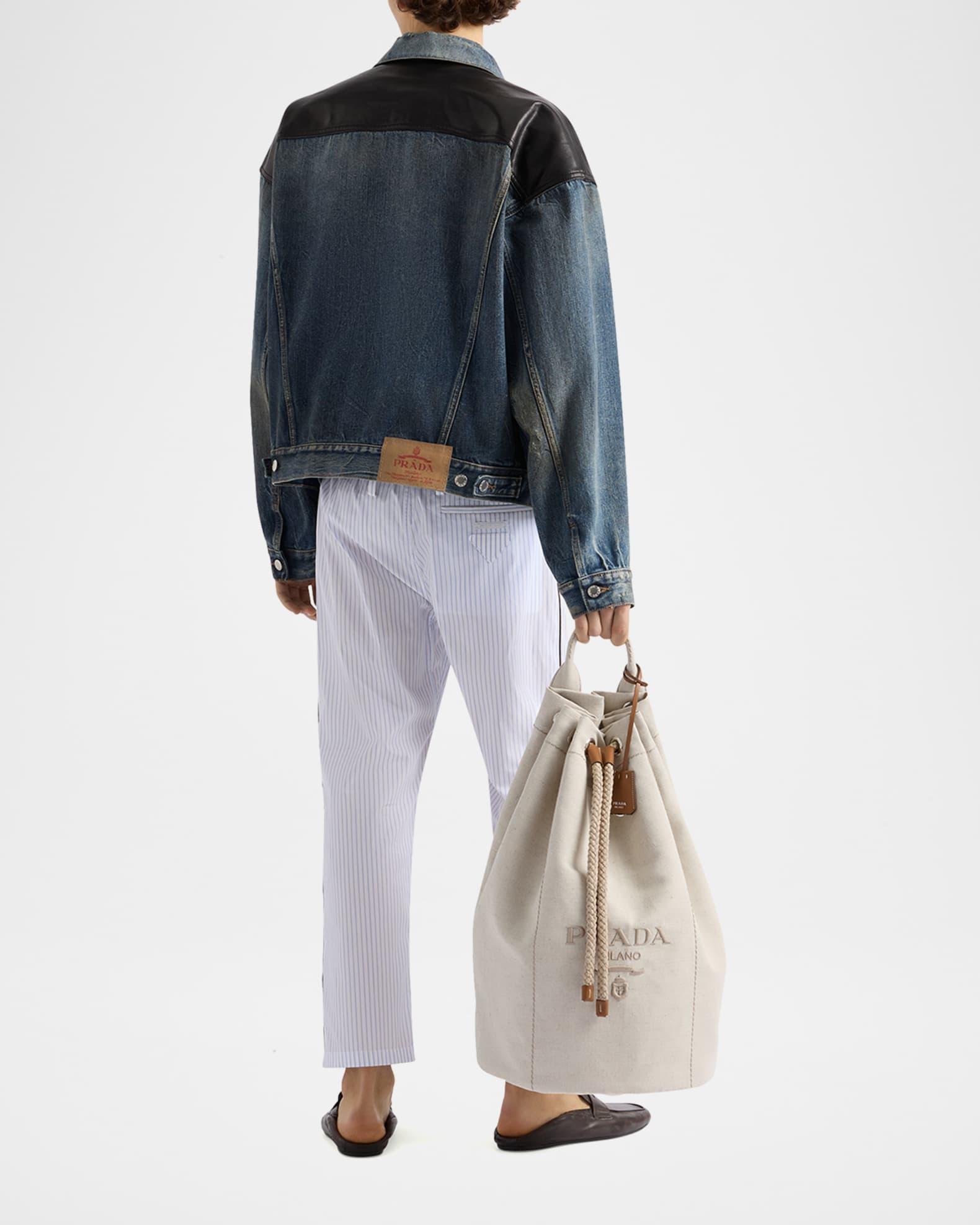 Men's Denim and Leather Jacket Product Image