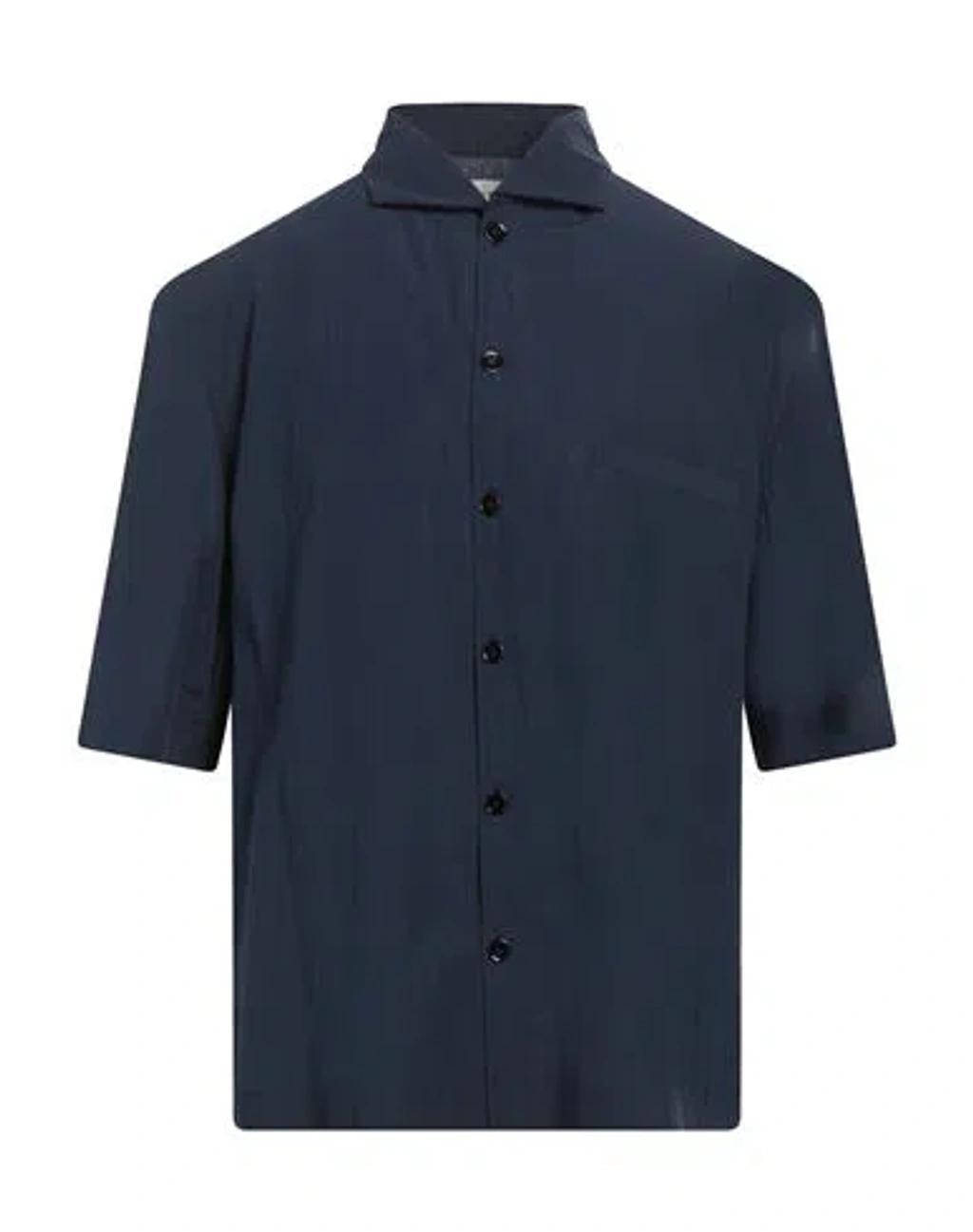 LEMAIRE Camp Cotton Poplin Shirt In Blue Product Image