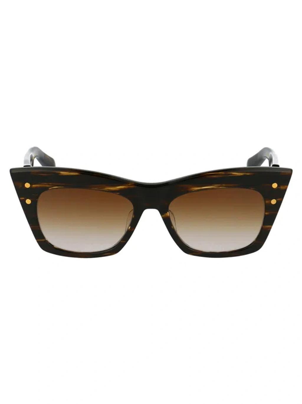 BALMAIN B-ii Sunglasses In Dark Brown Swirl Gold W/dark Brown To Clear Ar Product Image