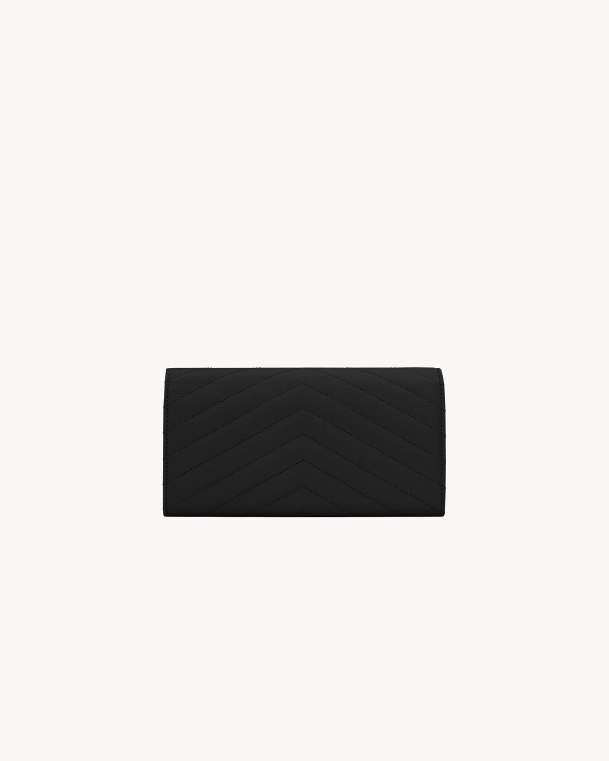 CASSANDRE MATELASSÉ large flap wallet in grain de poudre leather | Saint Laurent | YSL.com Product Image