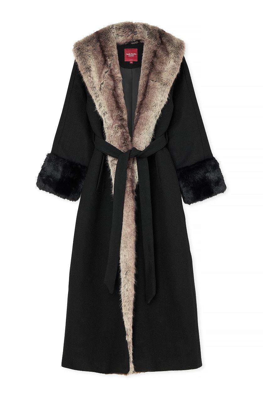 Faux Fur Long Coat Product Image