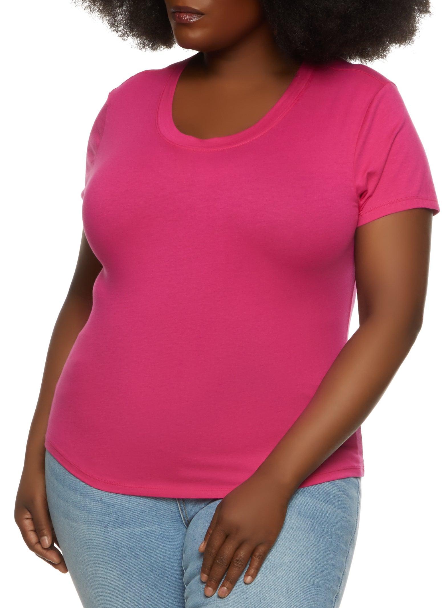 Womens Plus Size Basic Crew Neck T Shirt Product Image