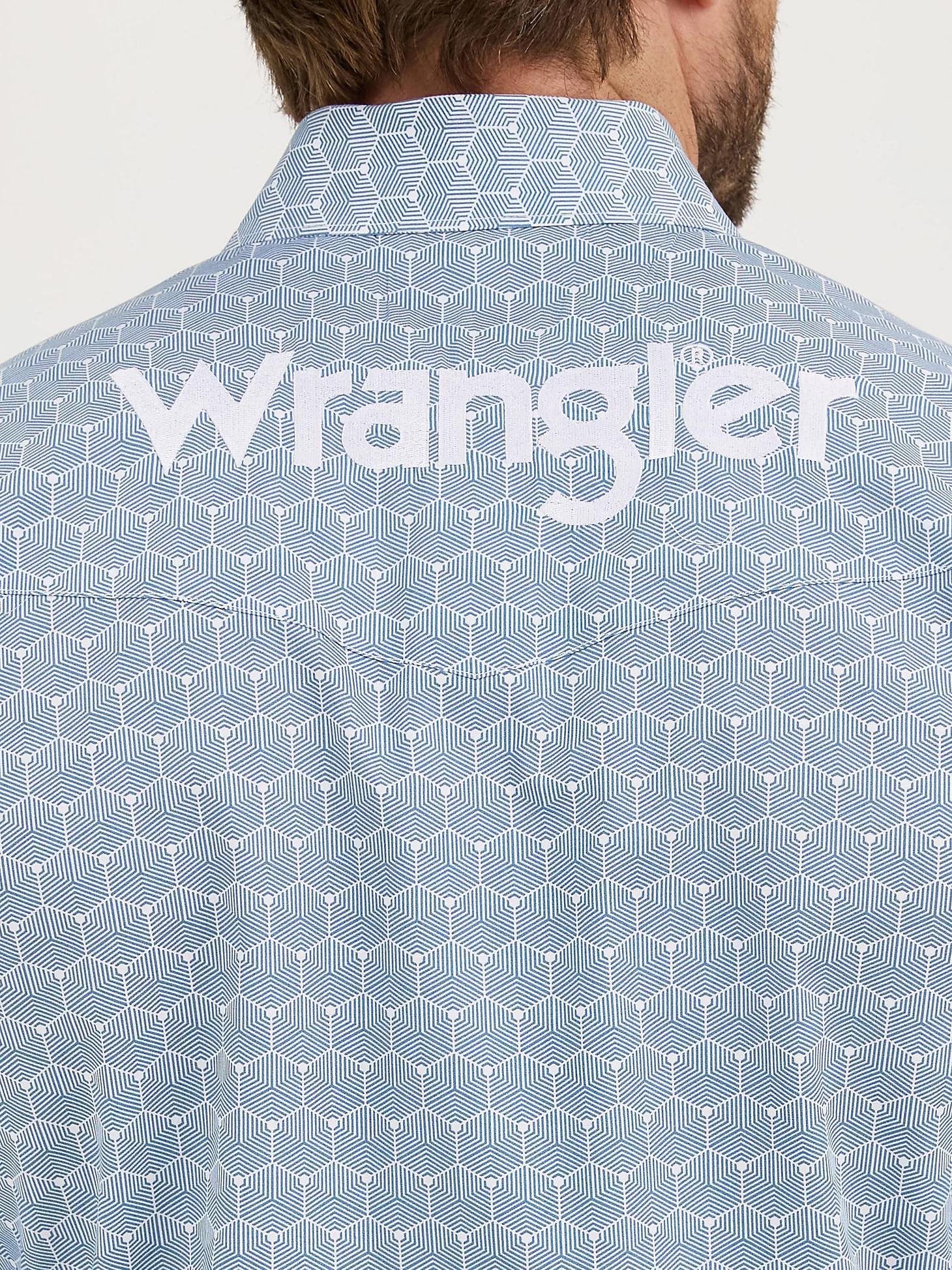 Men's Wrangler® Logo Long Sleeve Western Snap Shirt | Men's SHIRTS | Wrangler® Product Image
