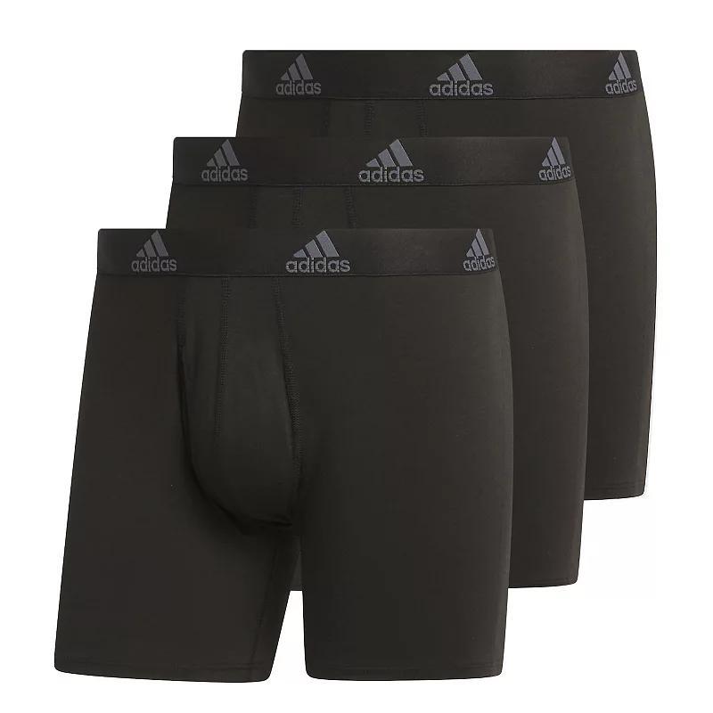 Big & Tall adidas 3-pack Stretch Boxer Briefs, Men's, Size: 4XL, Black Onix Gray Product Image