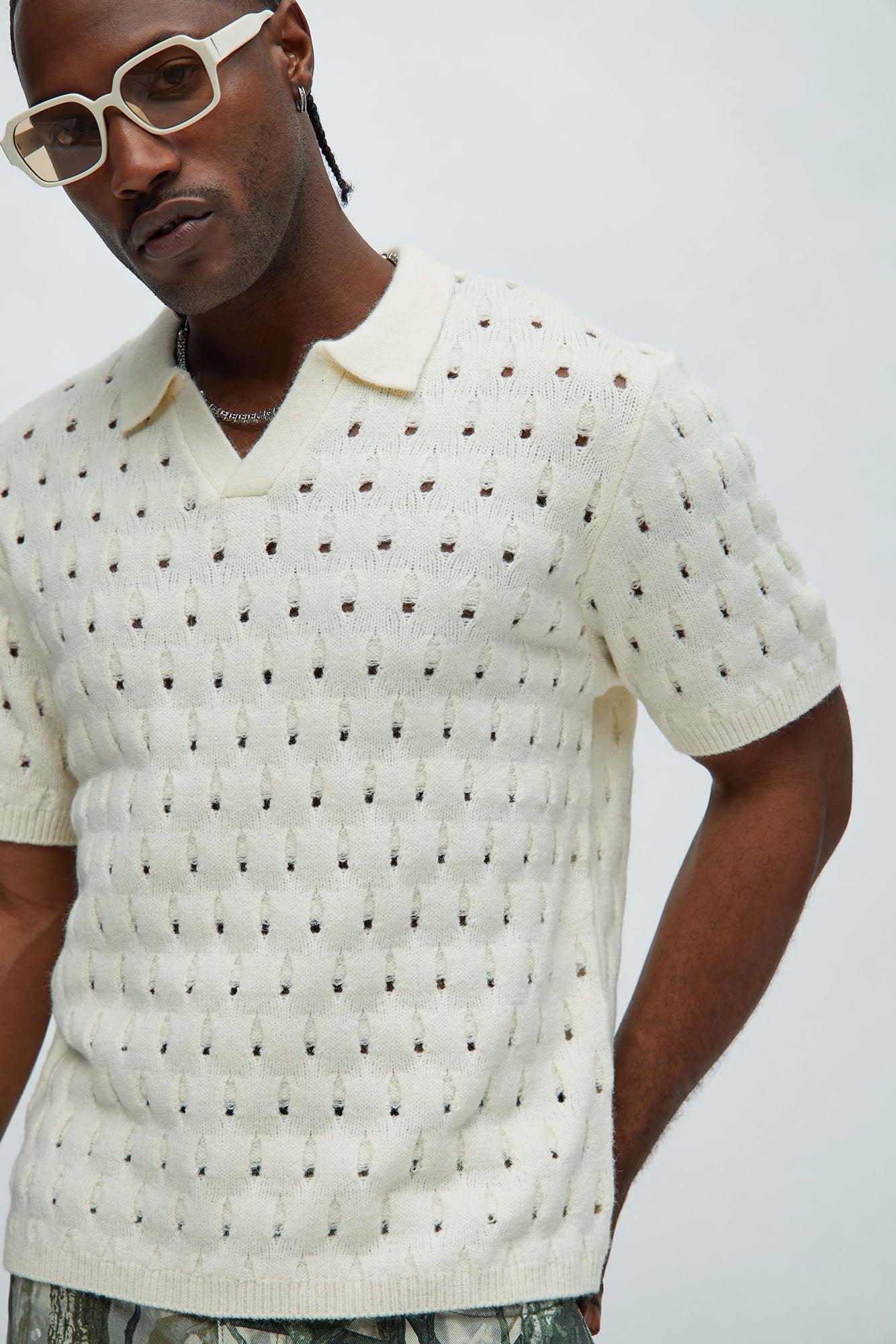 Jaxton Textured Polo - Cream Product Image