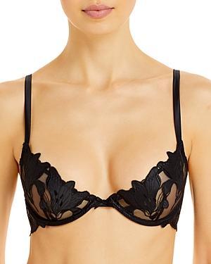 Fleur du Mal Lily Embroidered Plunge Demi Bra Product Image