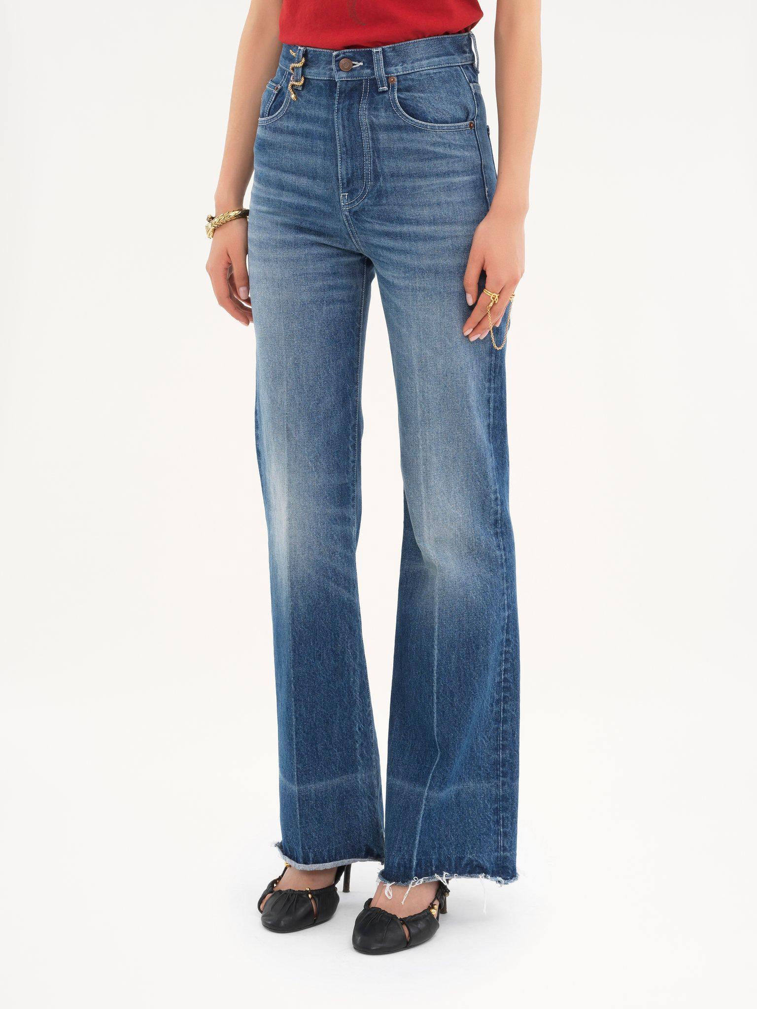 High-rise bootcut jeans in denim Product Image
