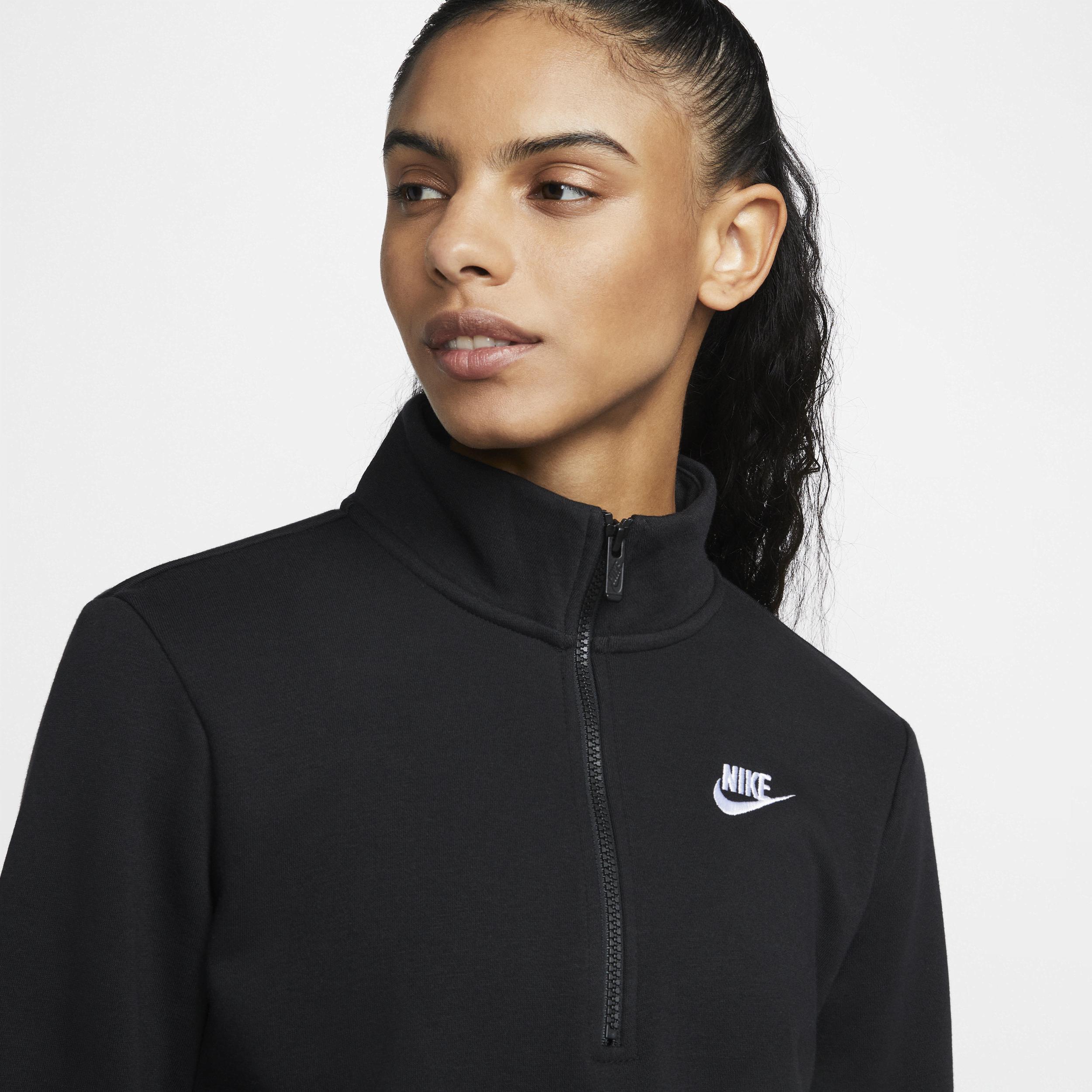 Women's Nike Sportswear Club Fleece Quarter-Zip Sweatshirt, Size: XL, Black Product Image