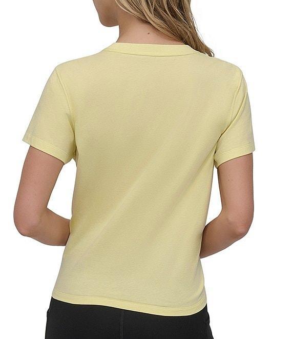 DKNY by Donna Karan Crew Neck Short Sleeve Knot Front Tee Shirt Product Image