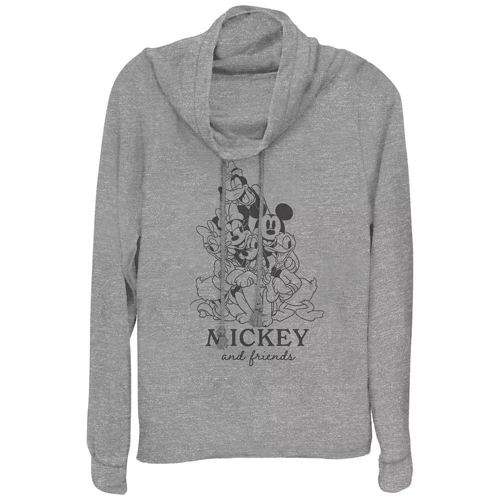 Disney's Mickey Mouse And Friends Group Hug Women's Cowlneck Graphic Lightweight Long Sleeve,  Product Image