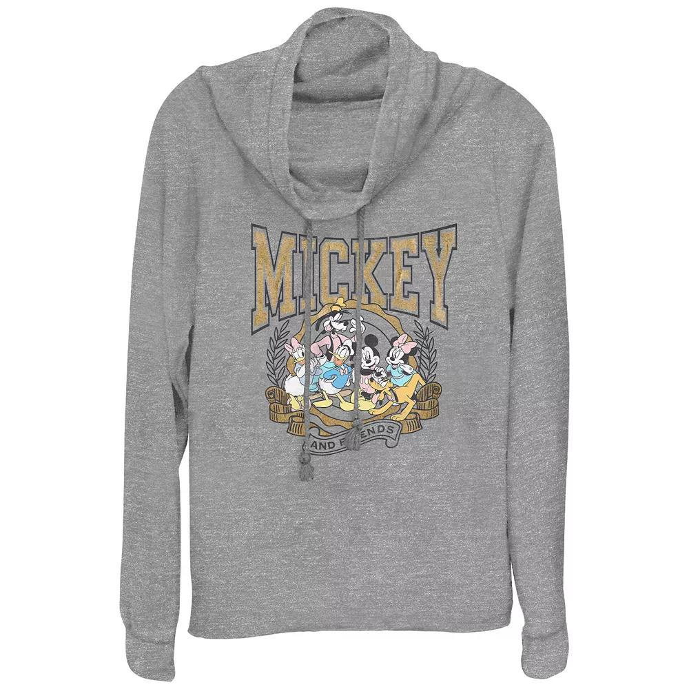 Disney's Mickey Mouse And Friends Crest Women's Cowlneck Graphic Lightweight Long Sleeve,  Product Image