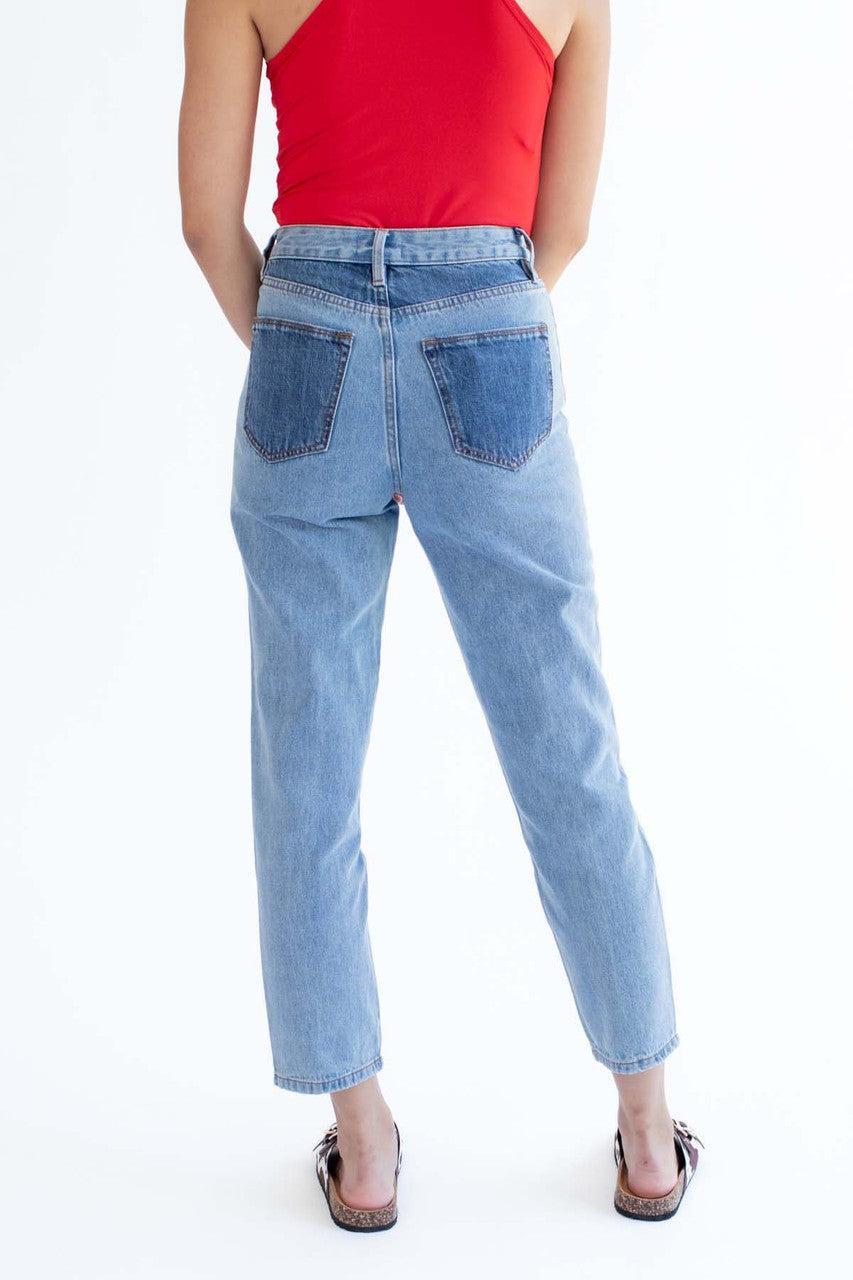 Patchwork Mom Jeans Product Image