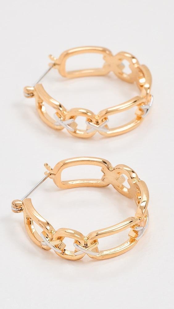 Luv Aj Two-Tone Chain Hoops | Shopbop Product Image