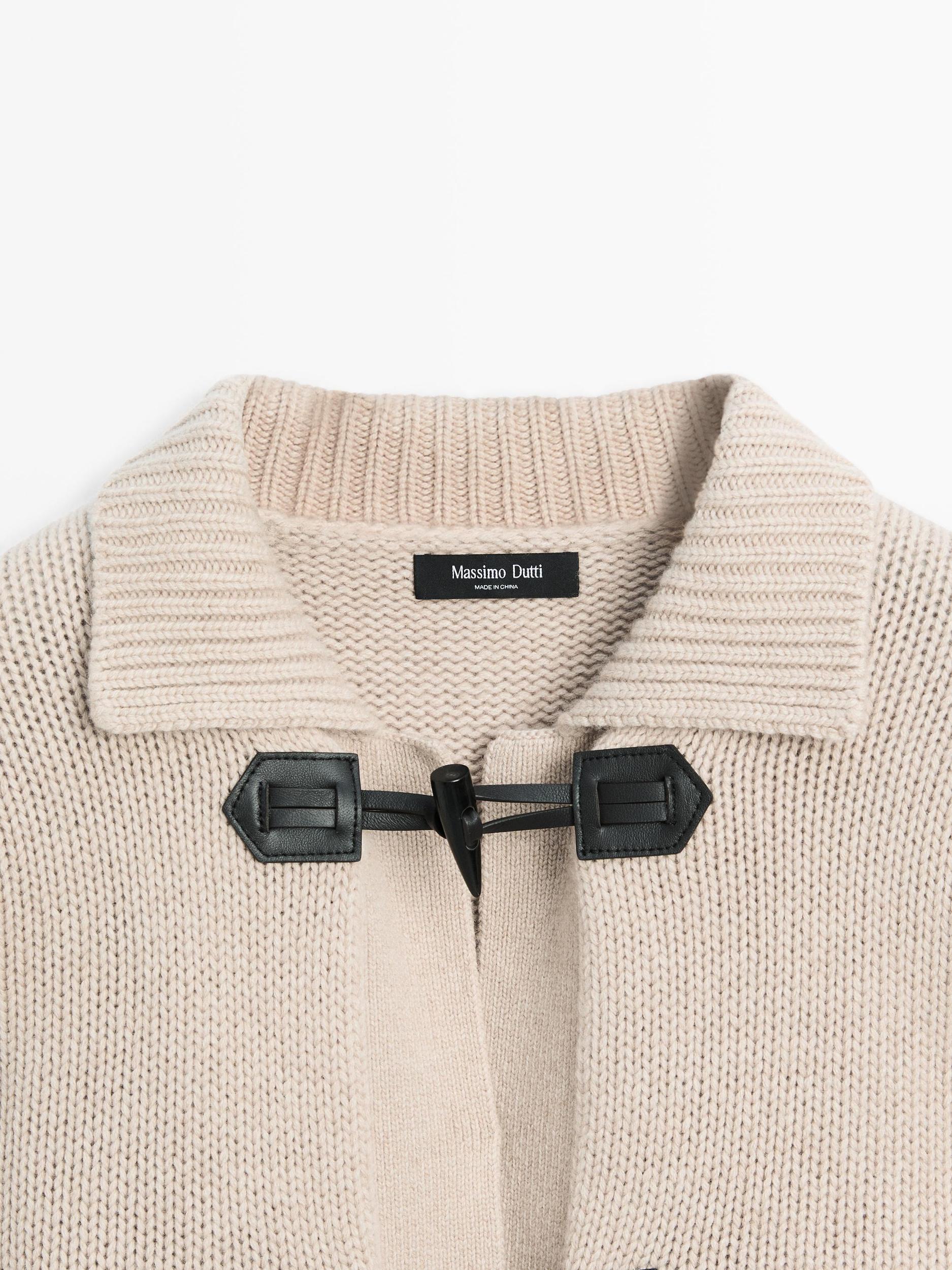 Wool blend cardigan with horn button detail Product Image