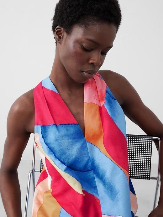 Linen-Blend V-Neck Top Product Image