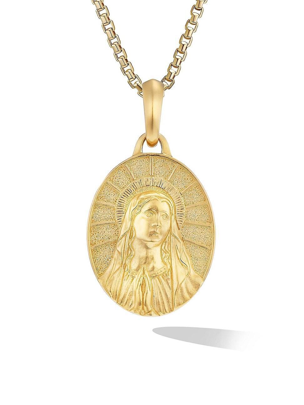 David Yurman Mens 18K Yellow Gold Amulets Mary Medallion Product Image