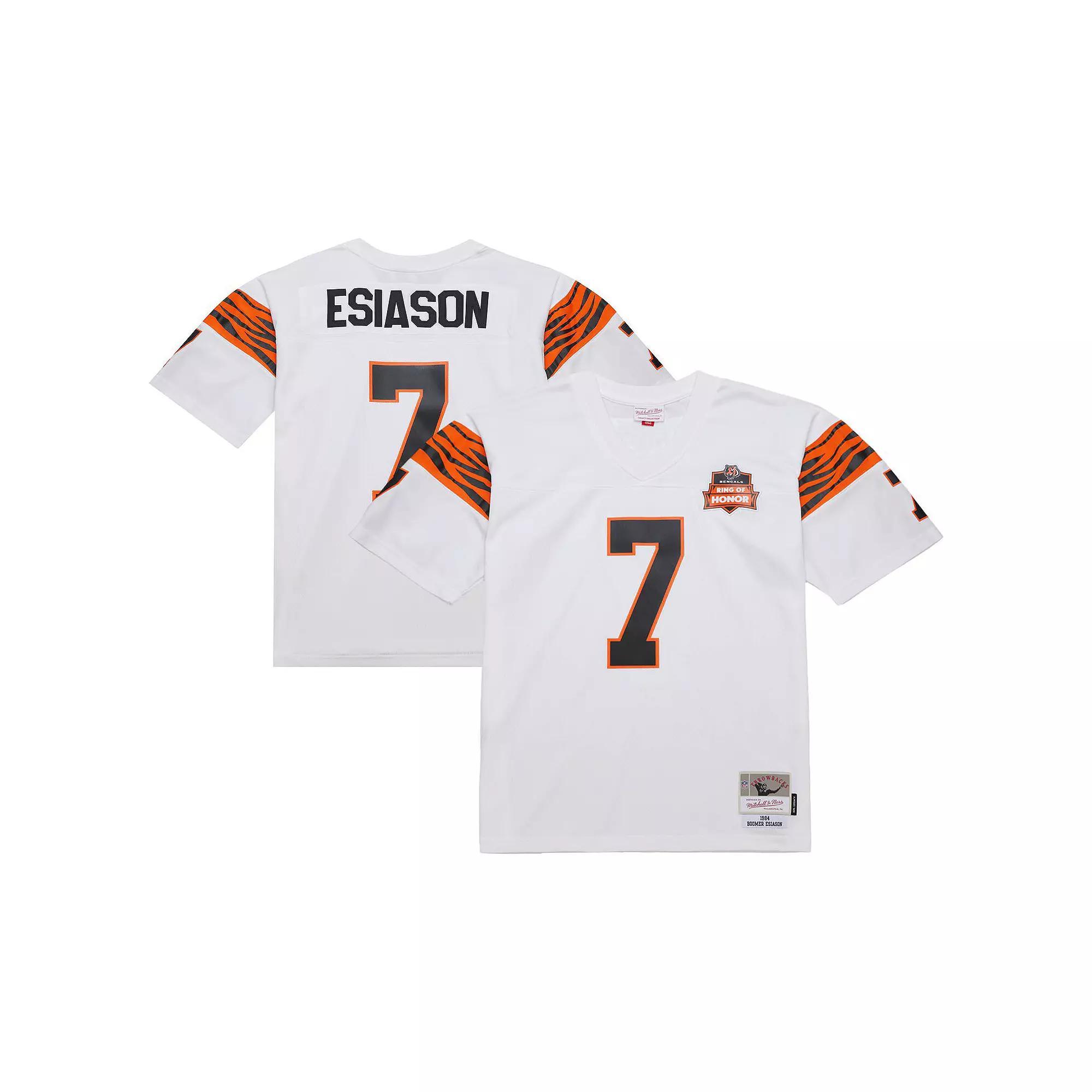 Men's Mitchell & Ness Boomer Esiason White Cincinnati Bengals 1984 Legacy Replica Jersey, Size: Medium Product Image