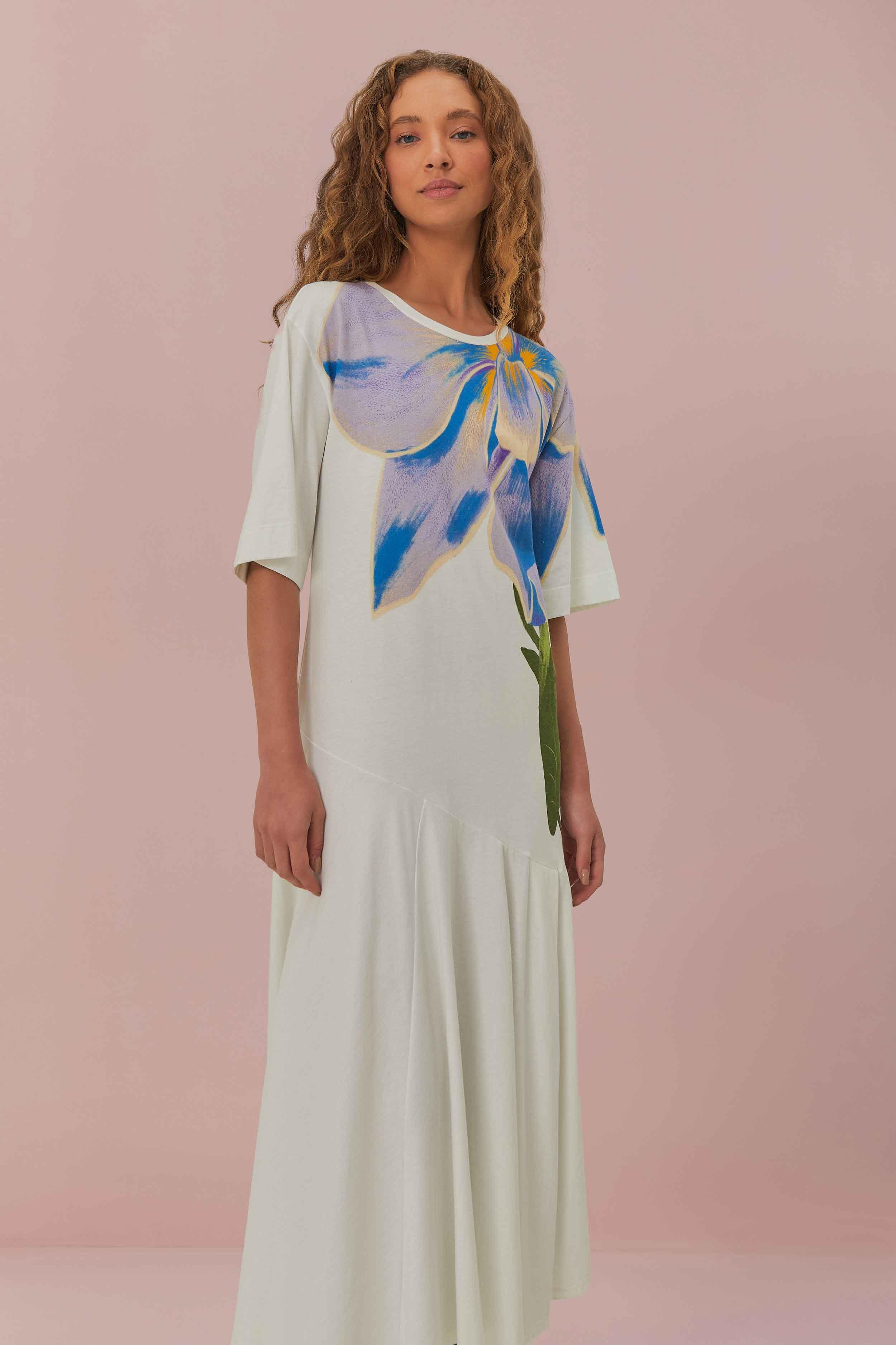 Off-White Flower Maxi Dress, OFF-WHITE / XS Product Image