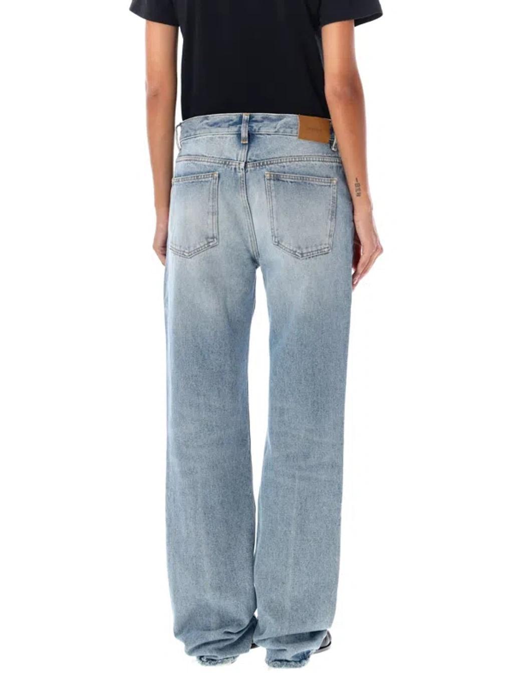 SAINT LAURENT Nico Denim Belt Loops Trousers In Blue Product Image