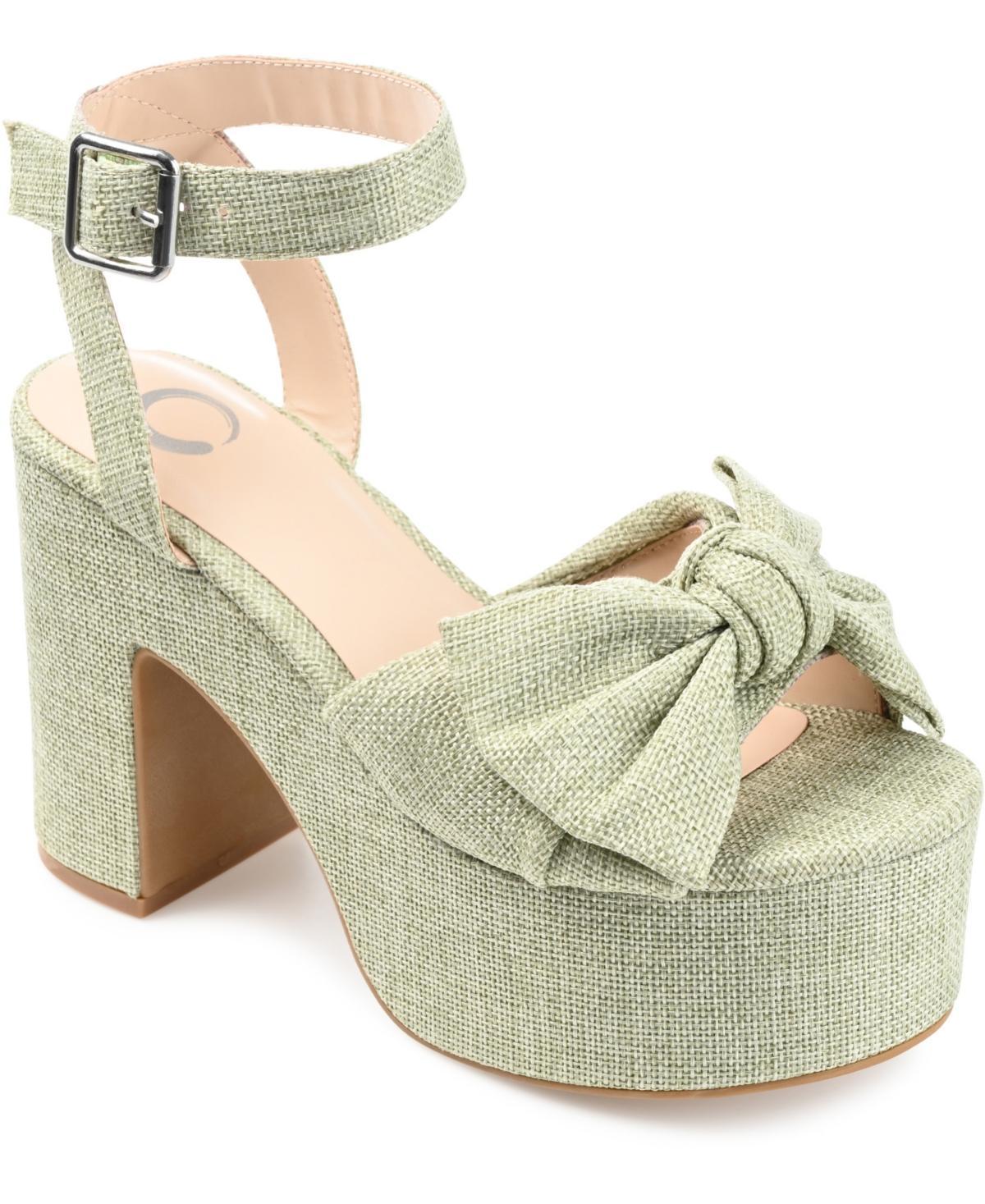 Journee Zenni Womens Tru Comfort Foam Bow Block Heel Sandals Product Image