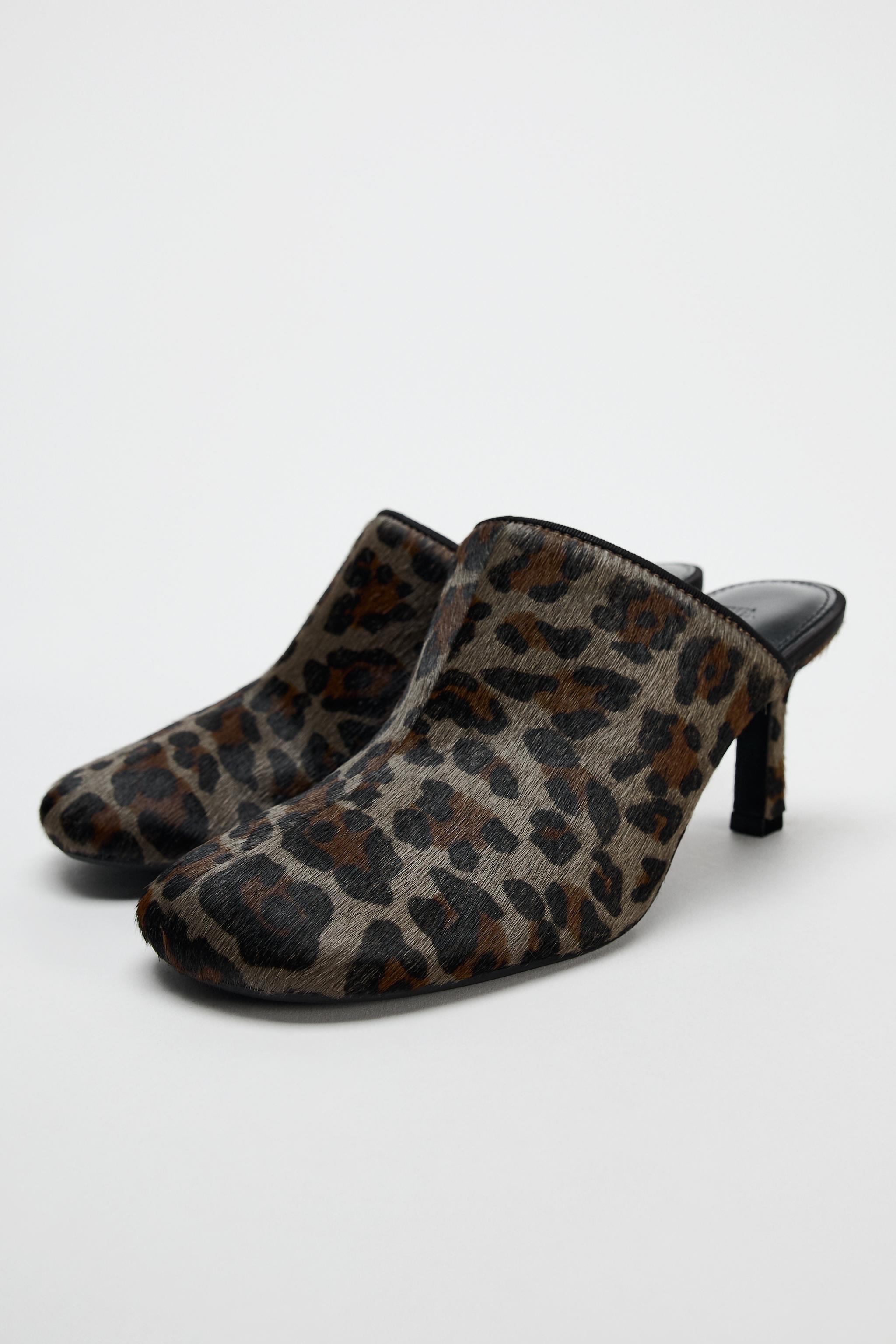 ANIMAL PRINT LEATHER MULES Product Image