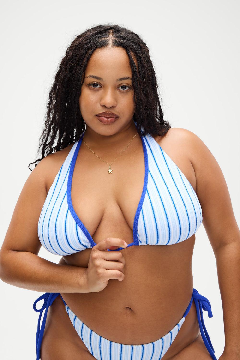 Diana Halter Bikini Top - Seaside Stripe Product Image