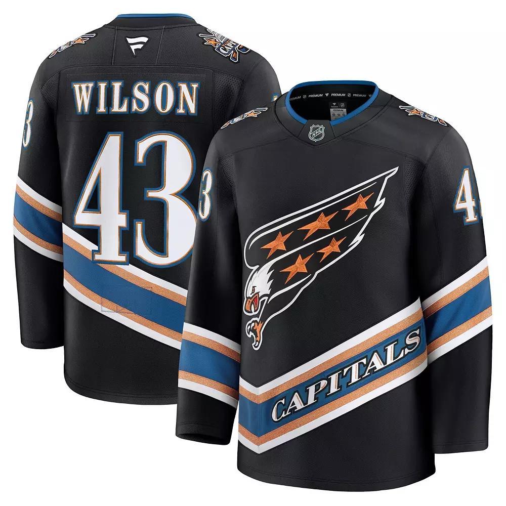 Men's Fanatics Tom Wilson Black Washington Capitals Alternate 50th Anniversary Premium Jersey, Size: 42 Product Image