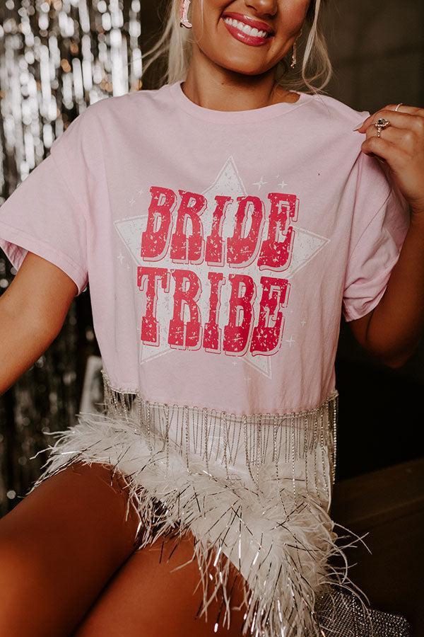 Bride Tribe Rhinestone Tassel Top in Pink Product Image