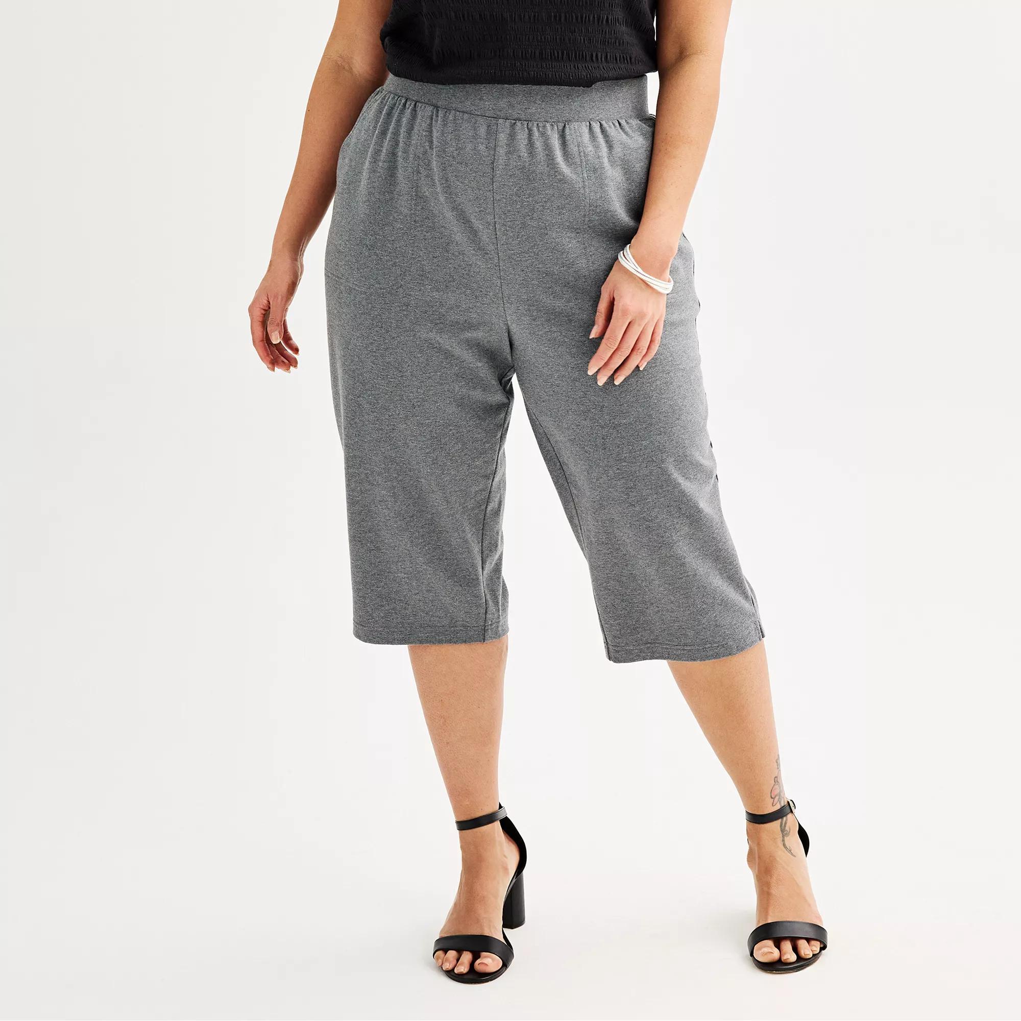 Plus Size Croft & Barrow® Easy Pull-On Knit Skimmer, Women's, Size: 0X, Gray Product Image