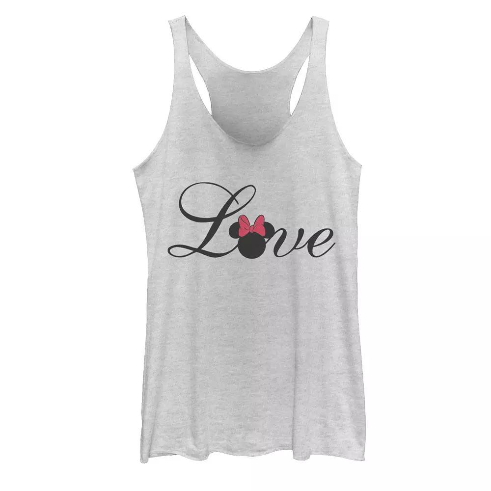 Disney's Mickey And Friends Minnie Love Text Juniors' Racerback Graphic Tank Top, Girl's,  Product Image