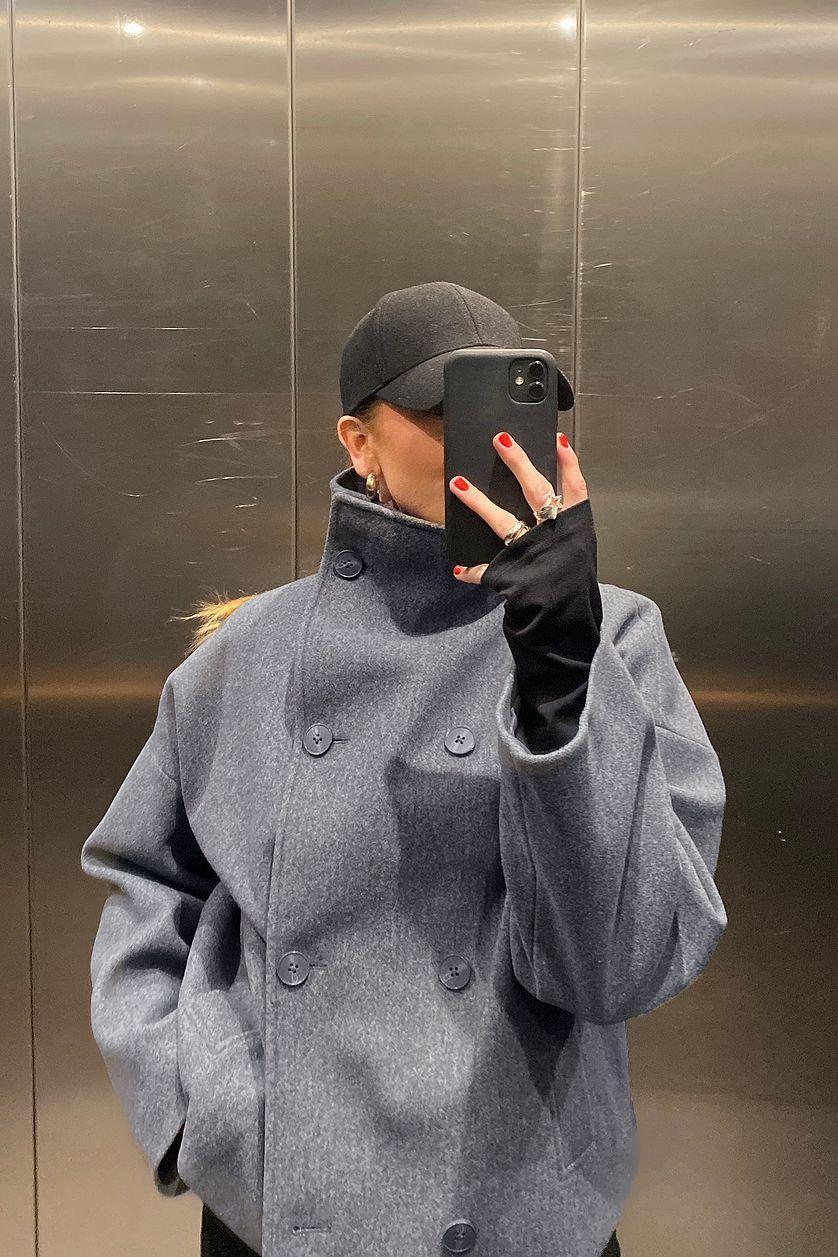 Double Breasted Short Coat Product Image