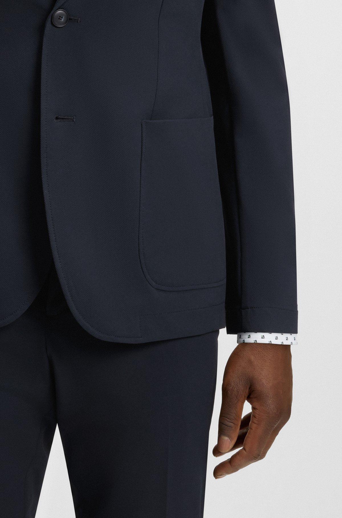 BOSS - Packable slim-fit blazer in water-repellent stretch fabric - Dark Blue Product Image