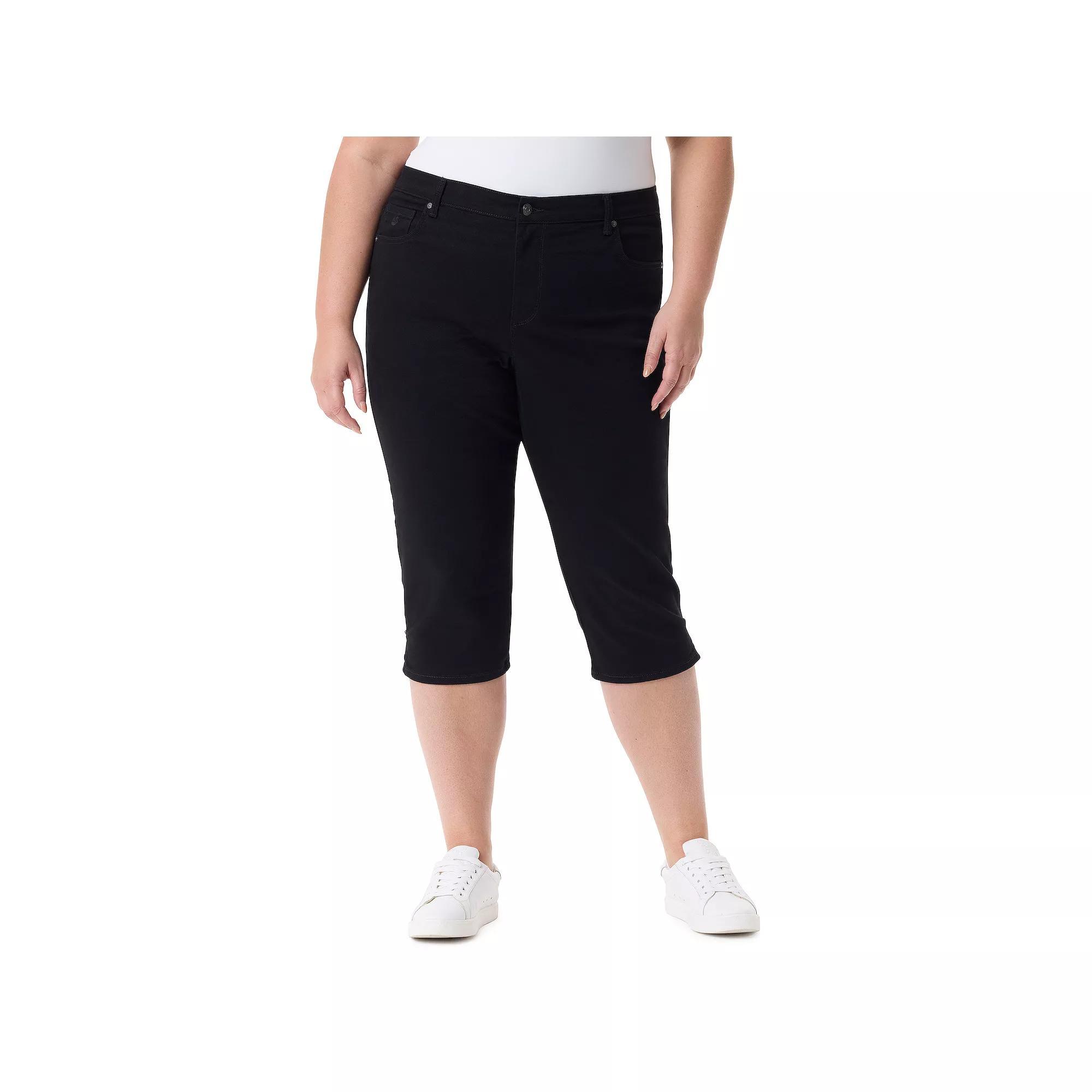 Plus Size Gloria Vanderbilt Amanda Slit Capri Pants, Womens Product Image