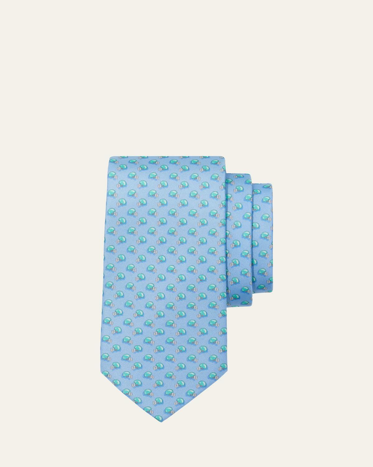 Mens Football-Print Silk Tie Product Image