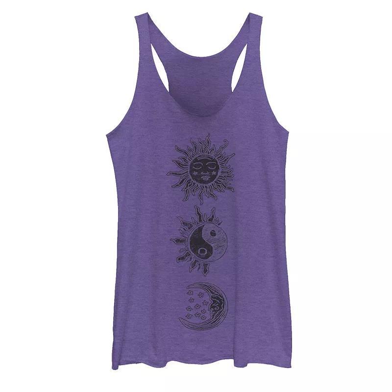 Juniors' Feed Your Soul Lotus Stamp Graphic Tank Top, Girl's, Size: Small, Purple Grey Product Image