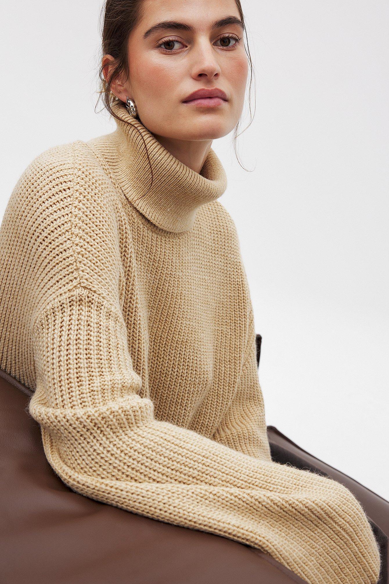 Long Turtle Neck Knitted Sweater Product Image