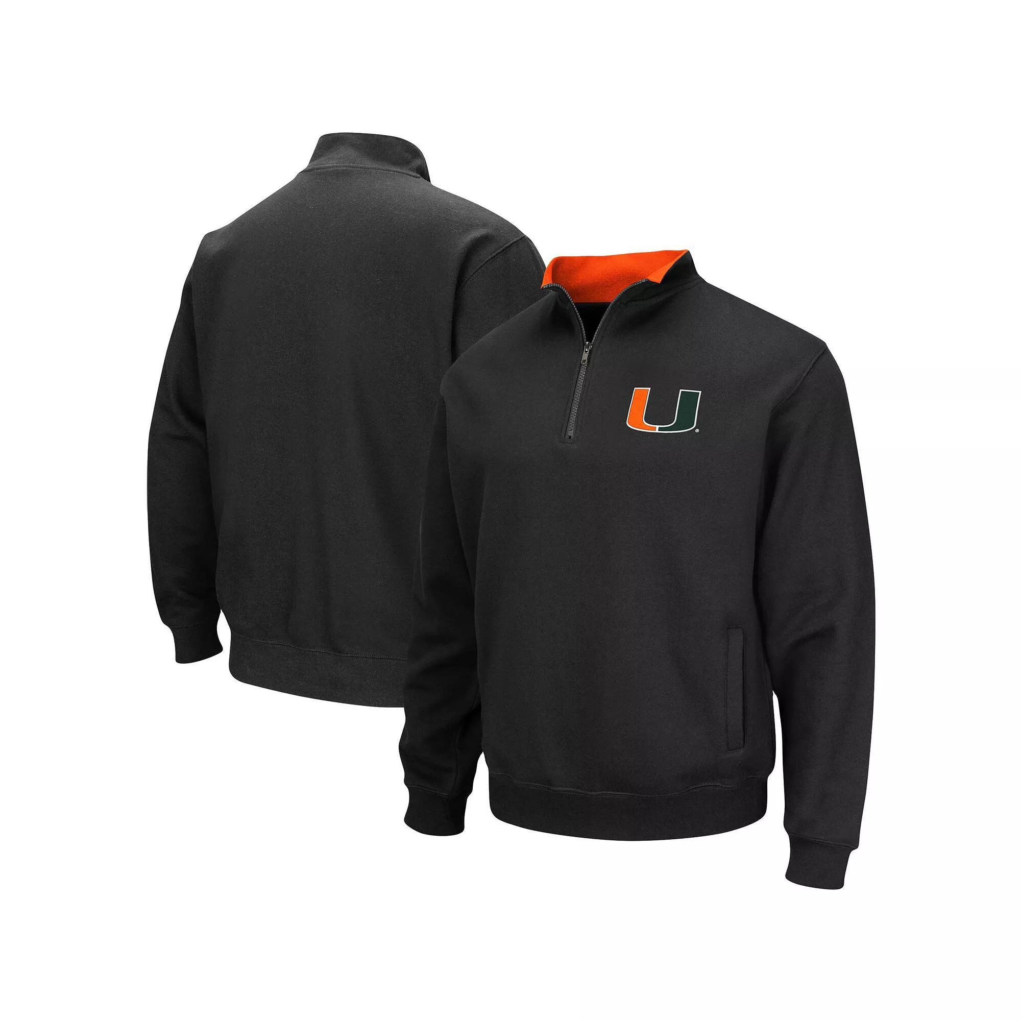 Men's Colosseum Green Miami Hurricanes Tortugas Logo Quarter-Zip Jacket,  Product Image