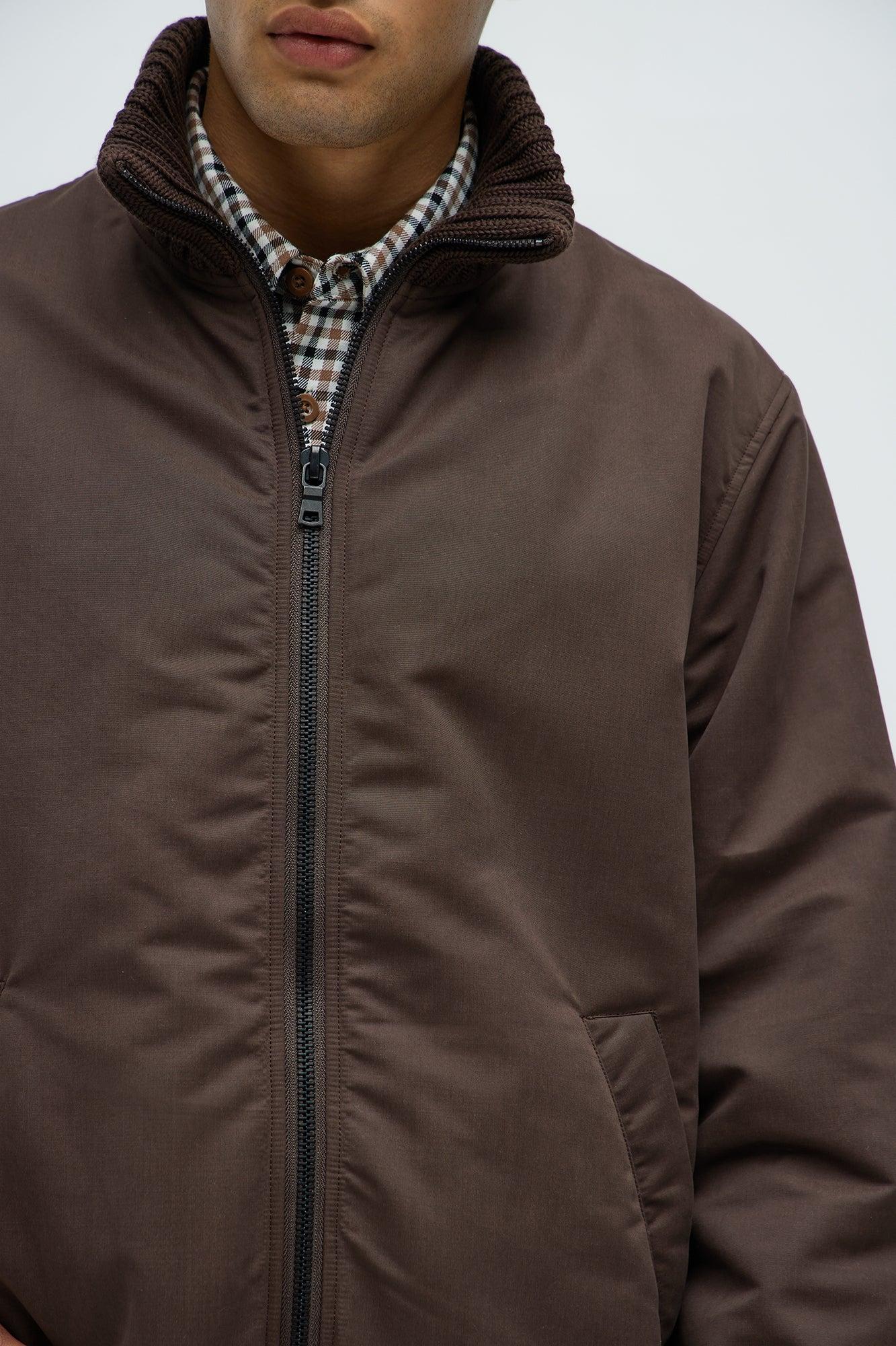 Back To U Bomber Jacket - Brown Product Image