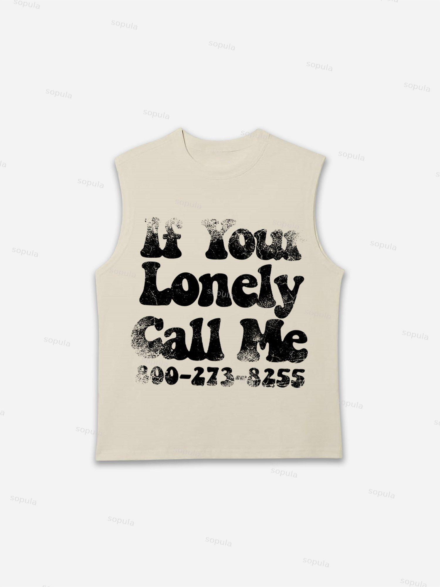 Mental Health. If Your Lonely, Call Me Vintage Graphic Tank Top Product Image
