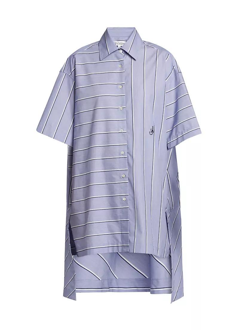 Striped Cotton Mini-Shirtdress Product Image