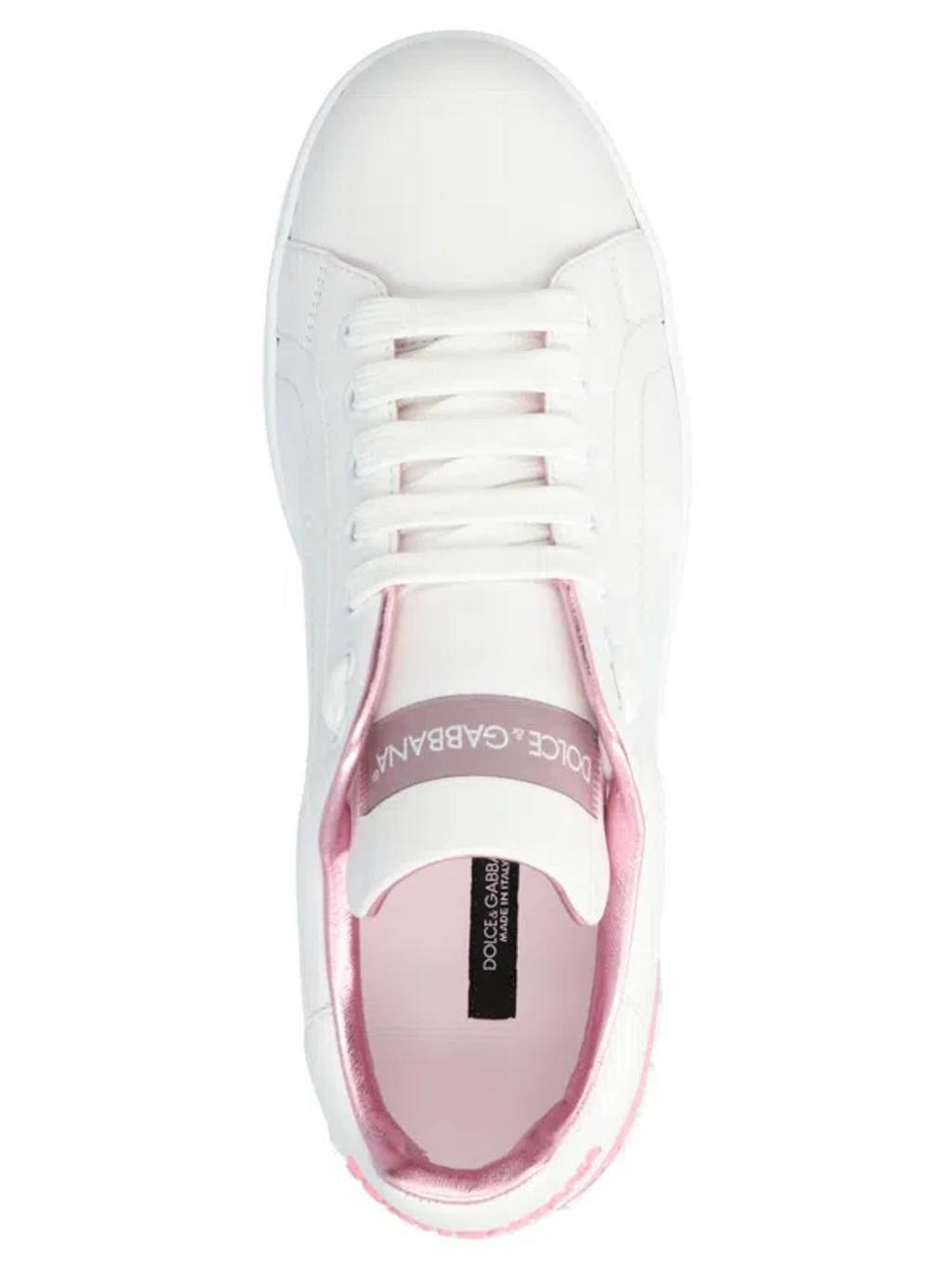 DOLCE & GABBANA Pink Logo Sneakers Product Image