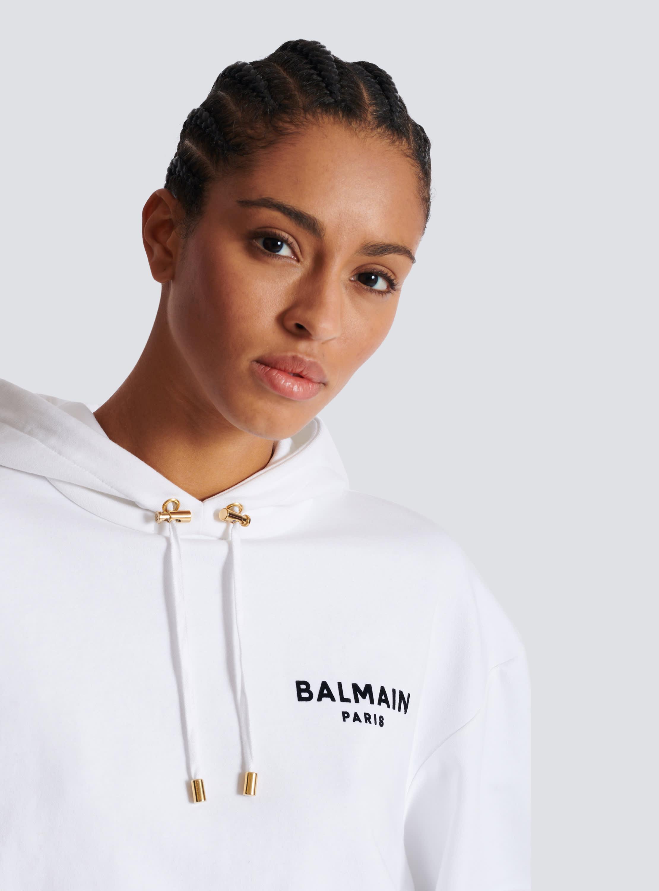 Flocked Balmain Paris hoodie Product Image