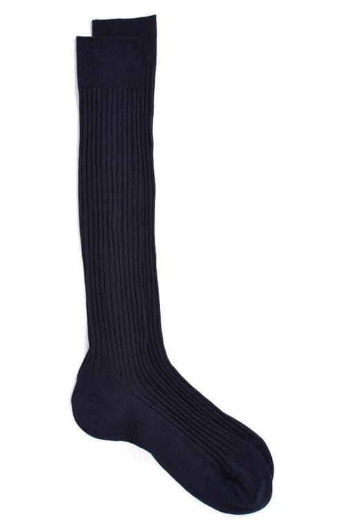 Mens Laburnum Over-the-Calf Ribbed Merino Wool Socks, Size M Product Image